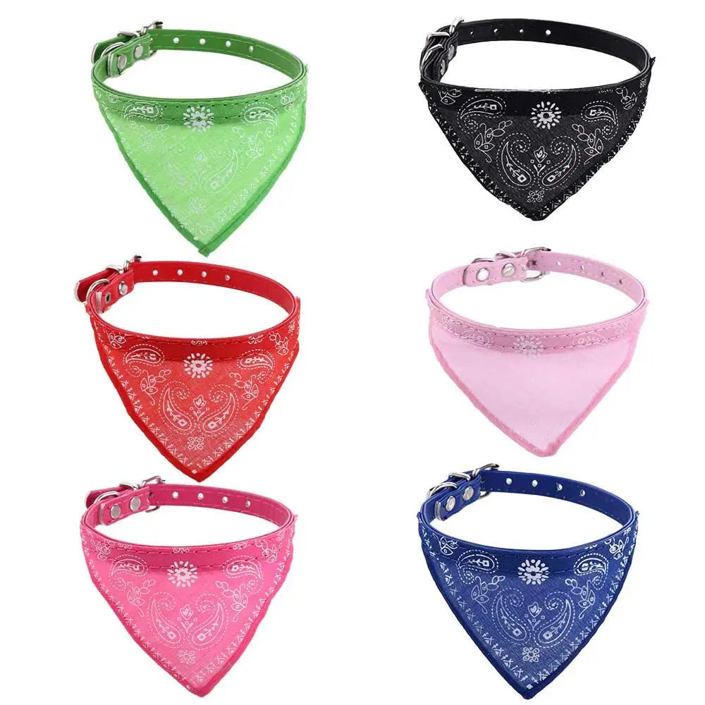 Écharpe de cou réglable en cuir pour animal de compagnie, collier bandana, accessoires pour chiot et chat