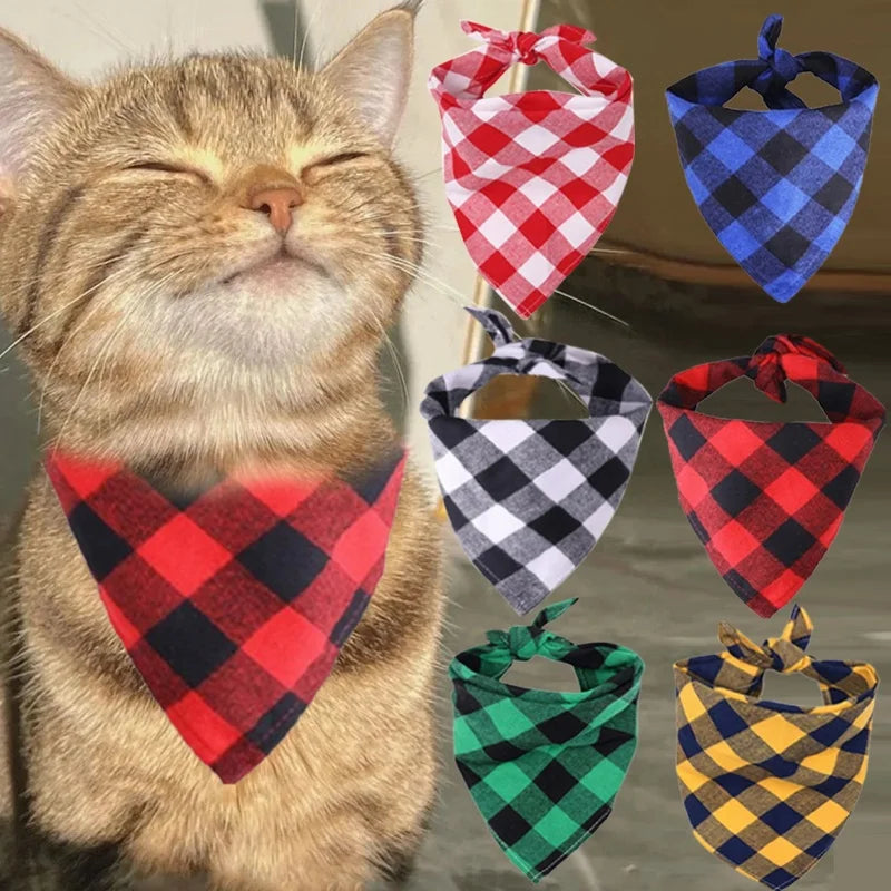 Bandana coton carreaux lavable chien & chat