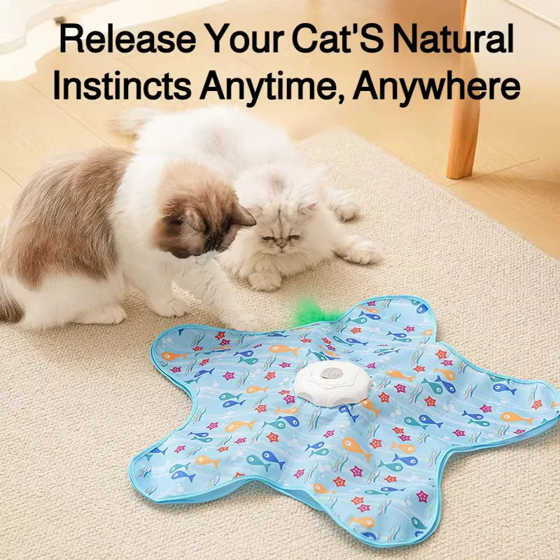 Souris couineuse à plumes interactive pour chat