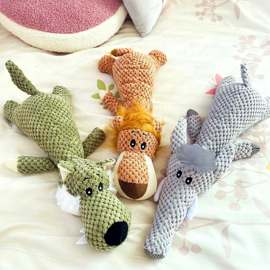 1/3 pièces grand chien jouet résistant aux morsures son en peluche Lion loup éléphant dessin animé jouet pour animaux de compagnie jouet pour chien grinçant pour chiens de petite et moyenne taille