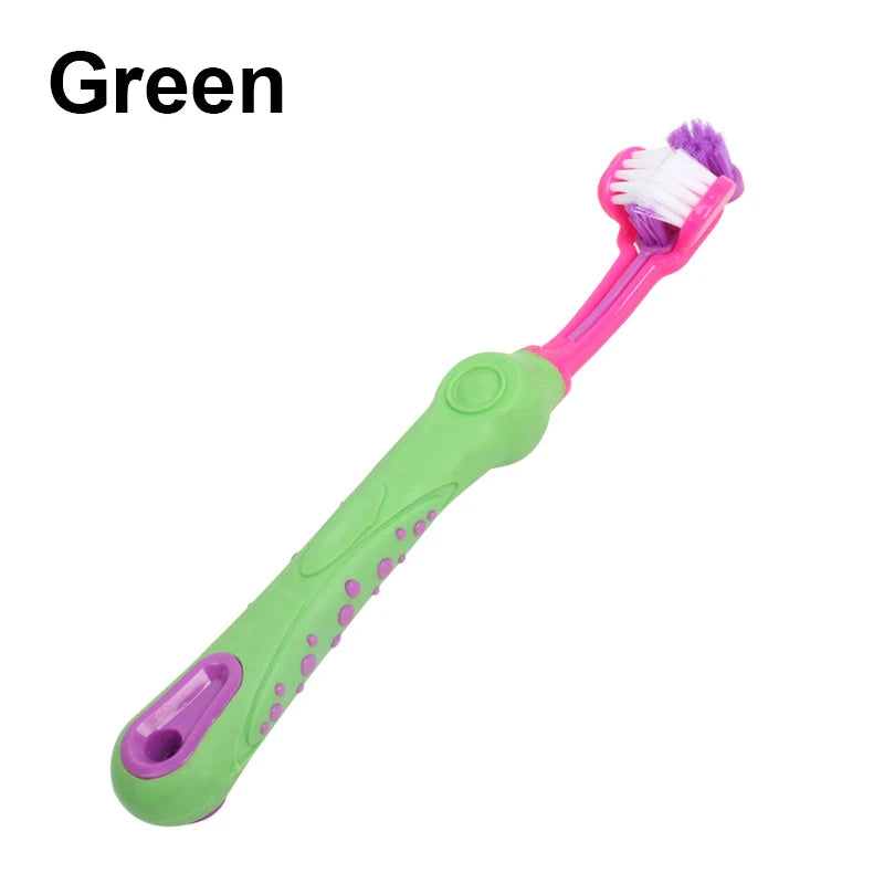 Brosse à dents multi-angle à trois côtés pour animaux de compagnie, livres, chien, chat, mauvaise haleine, soins dentaires pour animaux de compagnie, bouche
