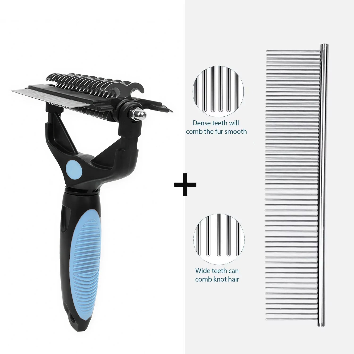 Brosse de démêlage 3 en 1 pour animaux de compagnie, épilateur de poils de chien, coupe-noeud en fourrure pour chiot et chat, peigne, fournitures de toilettage pour chiens
