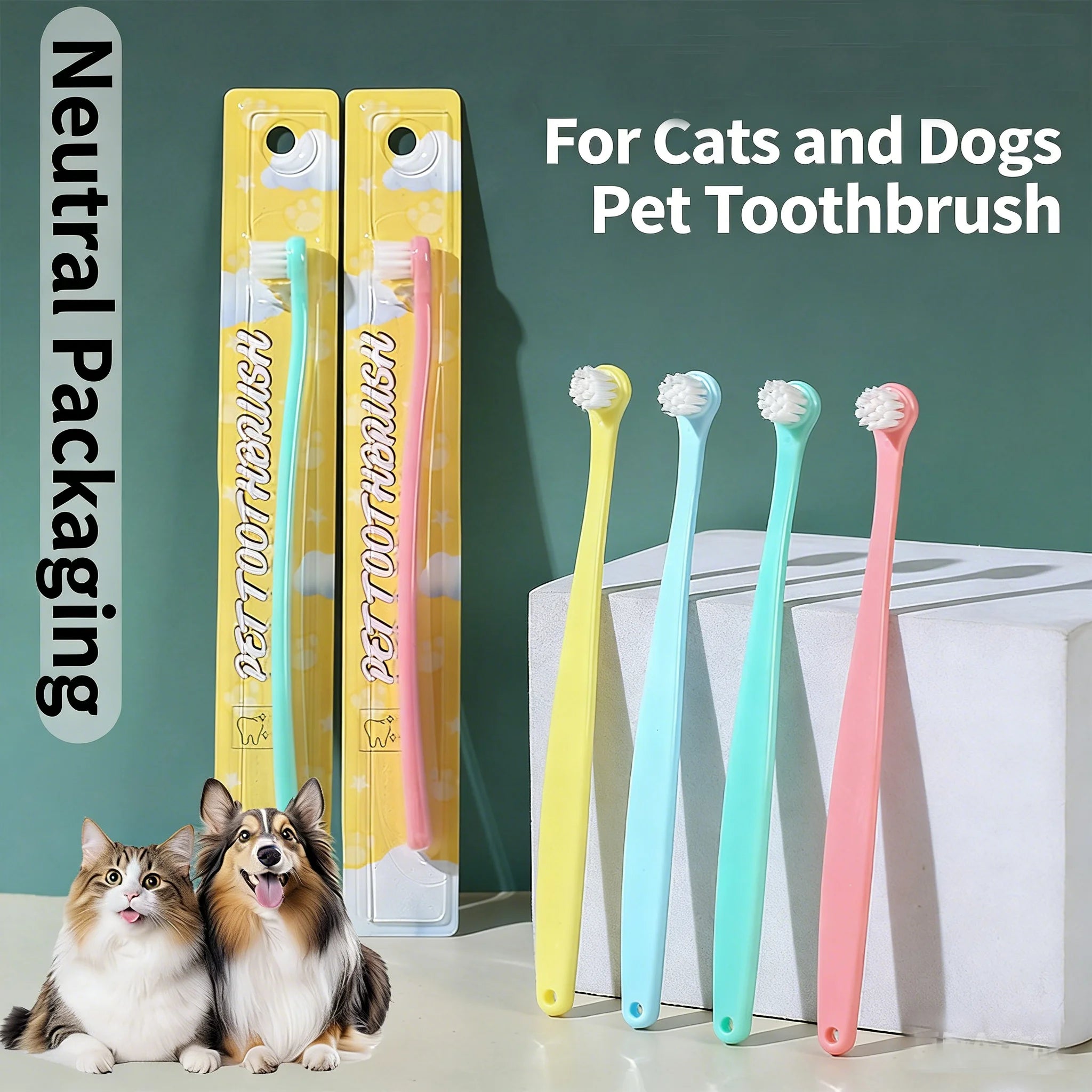 Brosse à dents poils doux pour animaux