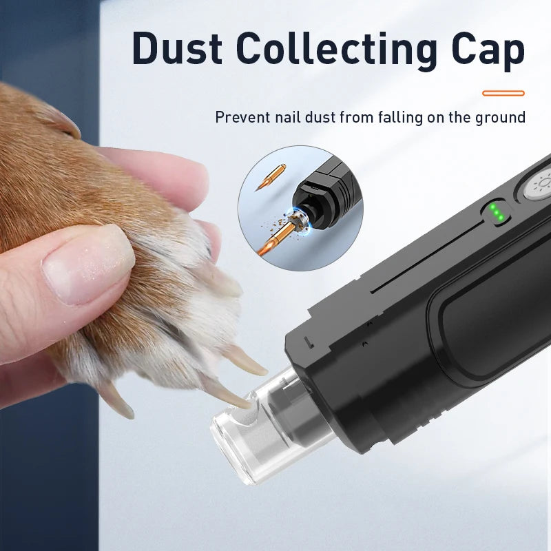 ROJECO-Broyeur à ongles électrique P3 pour animaux de compagnie, coupe-ongles professionnel pour chien, 2 lumières LED, aste, griffe de chat, accessoires de toilettage