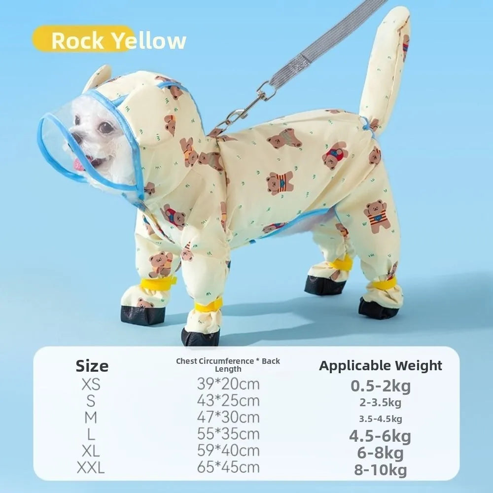 Manteau pluie chien avec capuche ajustable