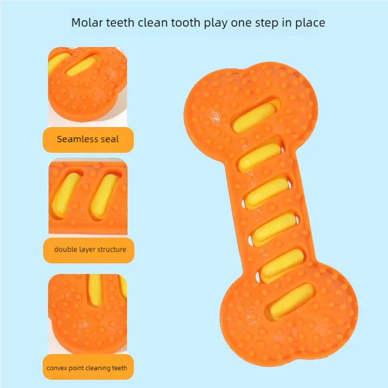 Jouet à mâcher pour chien, os grinçants, résistant aux morsures, jouet d'entraînement pour chiot, nettoyage des dents, Massage interactif, brosse à dents, jouet pour chien