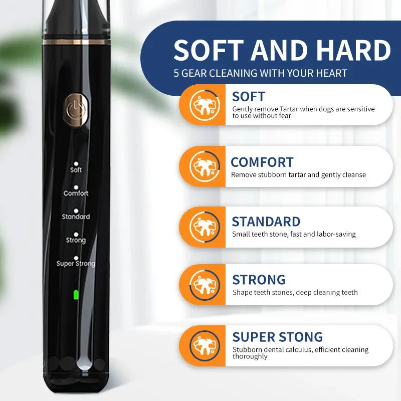 Brosse à dents électrique Portable ultrasonique pour chien, élimination professionnelle du calcul de la Plaque, blanchiment des dents pour les soins dentaires des animaux de compagnie