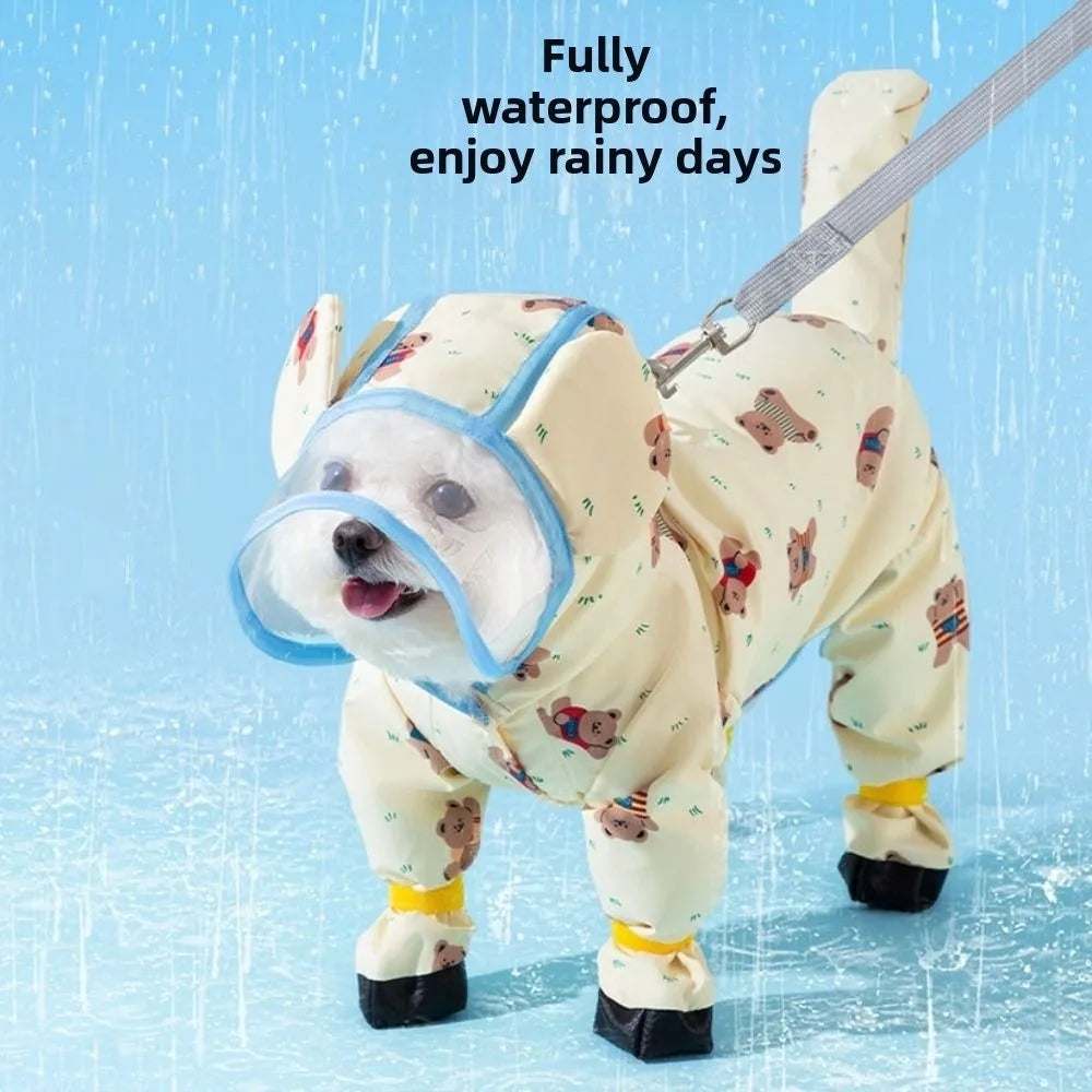 Manteau pluie chien avec capuche ajustable