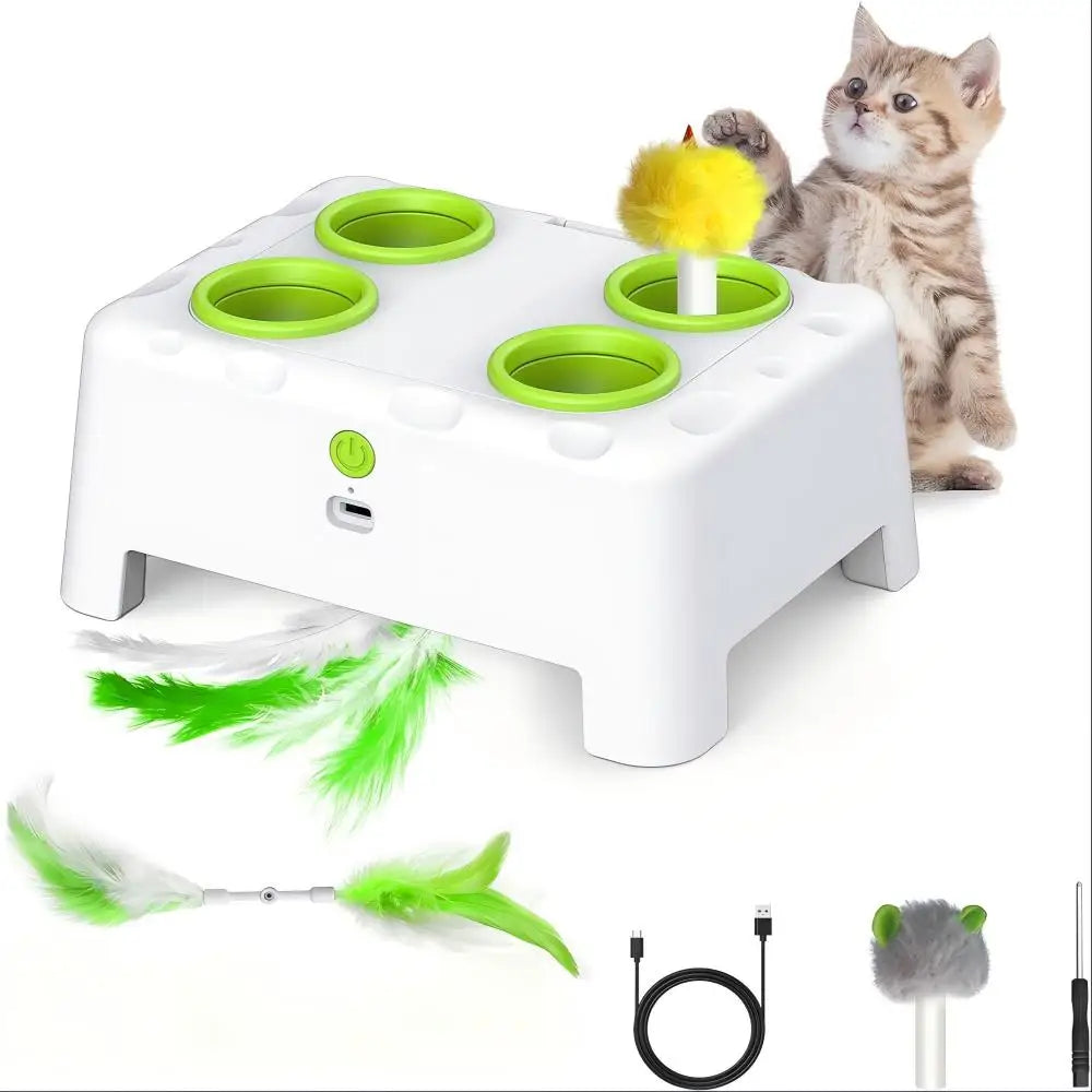 Jouet pop-up automatique à plumes pour chat