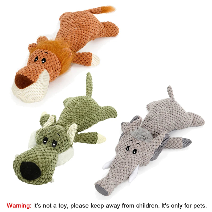 1/3 pièces grand chien jouet résistant aux morsures son en peluche Lion loup éléphant dessin animé jouet pour animaux de compagnie jouet pour chien grinçant pour chiens de petite et moyenne taille