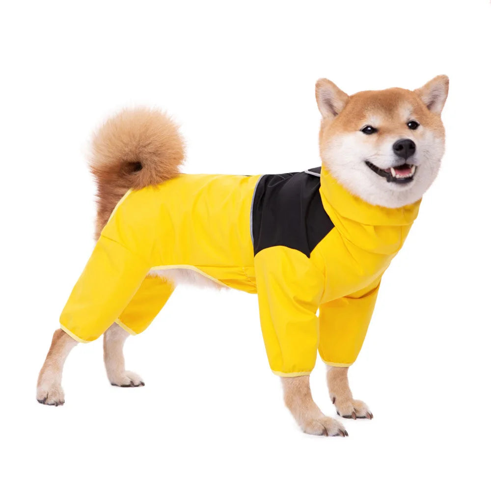 Manteau imperméable pour chien moyen et grand Labrador Golden Retriever Shiba Lnu quatre pieds vêtements imperméables pour chien manteau Anti tempête imperméable pour animaux de compagnie