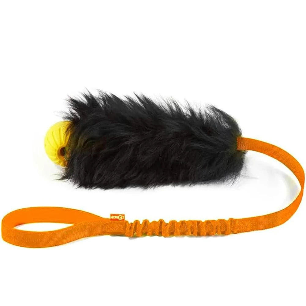 Jouet interactif en corde pour chien, chasseur élastique avec boule en caoutchouc, jouet de remorqueur pour animaux de compagnie, peau de mouton pour chiens de taille moyenne et grande, exercice en plein air