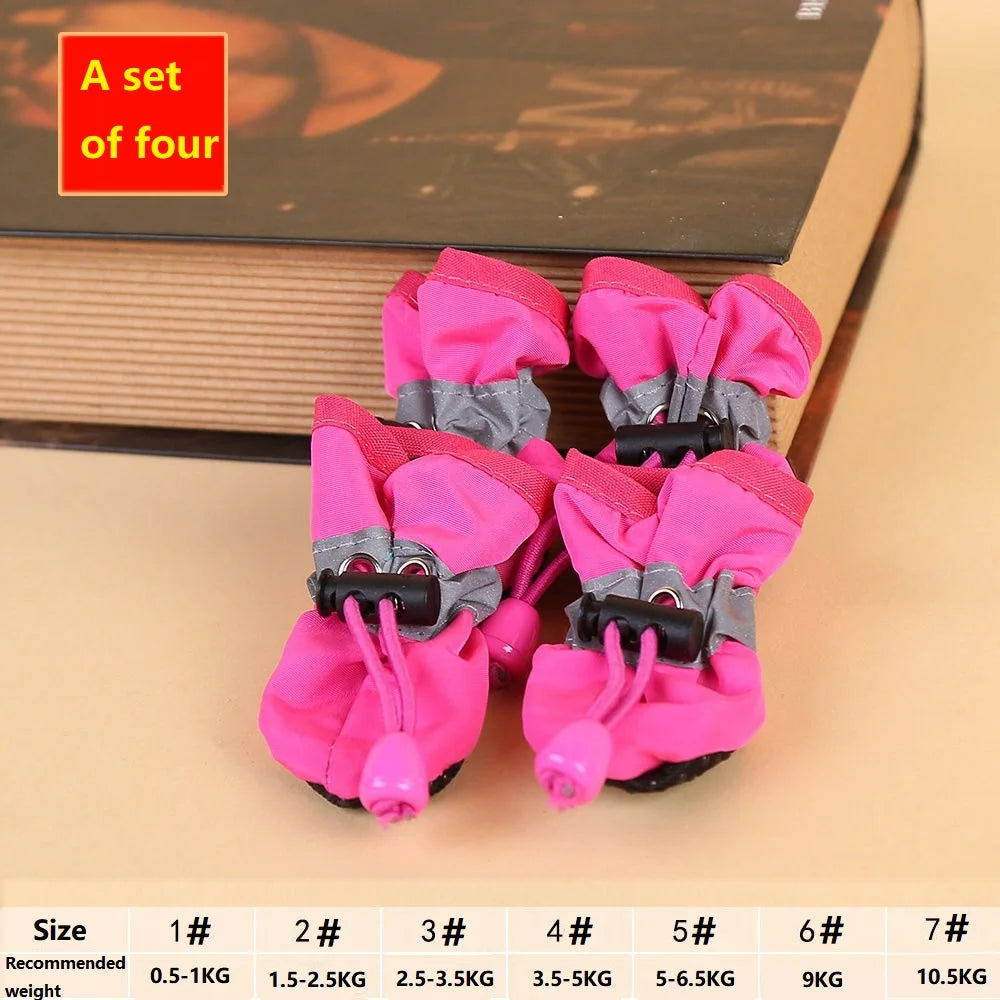 Chaussures de randonnée imperméables pour petits chiens, pantoufles moyennes pour chiots, bottes pour petits chiens XGX01, 4 pièces