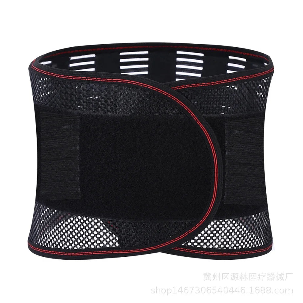 Breathable Lumbar Support Belt With 5 Reinforced Support Plates,Adjustable Back Brace Waist Trainer For HerniatedDisc Protection