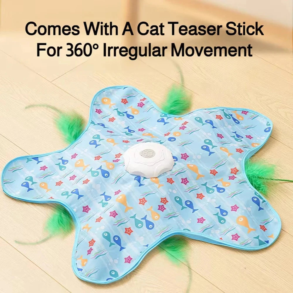Souris couineuse à plumes interactive pour chat