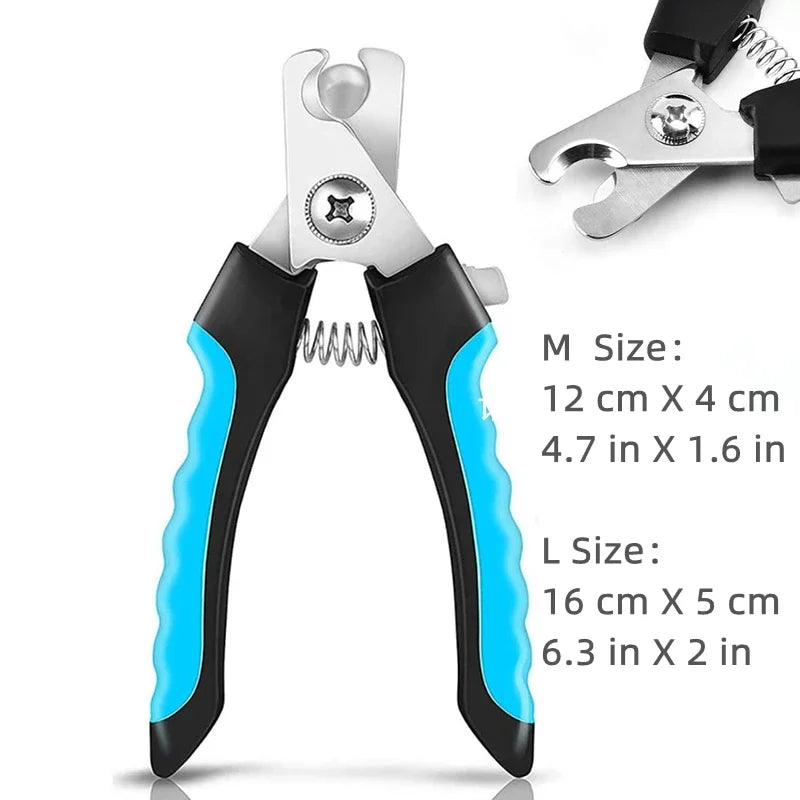 Coupe-ongles professionnel pour animaux de compagnie, avec protection de sécurité, ciseaux en acier inoxydable pour chat et chien, pour soins des griffes, fournitures de toilettage, taille adaptée