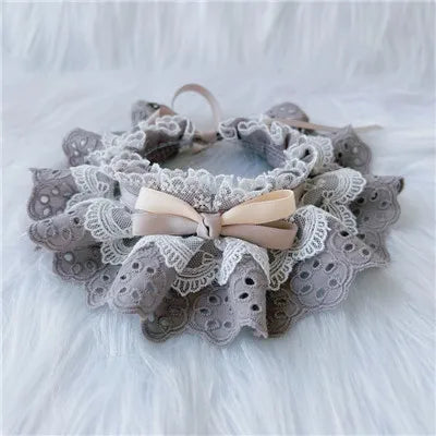 Collier en dentelle réglable pour chat et chien, accessoires pour animaux de compagnie, bandana, foulard, cravate, sangle, écharpe pour chiots, fournitures pour animaux de compagnie
