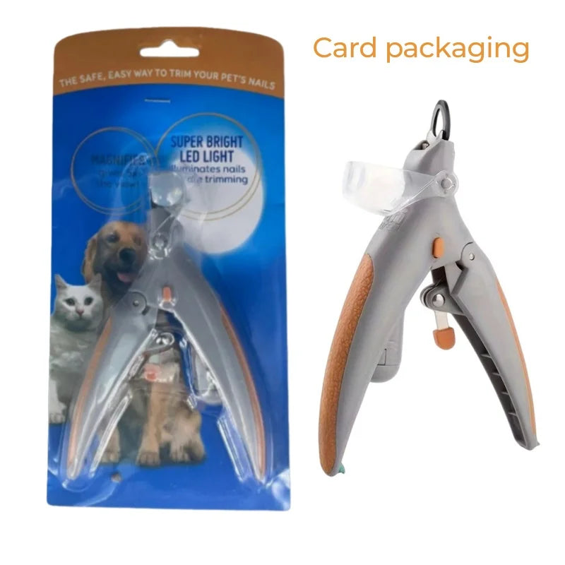 Coupe-ongles pour animaux de compagnie, chat et chien avec lumière LED, fournitures de polissage et de nettoyage
