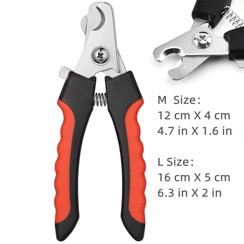 Coupe-ongles professionnel pour animaux de compagnie, avec protection de sécurité, ciseaux en acier inoxydable pour chat et chien, pour soins des griffes, fournitures de toilettage, taille adaptée