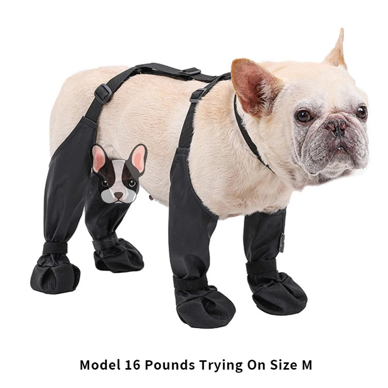 1 ensemble de bottes de pluie pour animaux de compagnie, bottes imperméables pour chiens, bottes pour chiots de petite, moyenne et grande taille, chaussons antidérapants pour chiens, chaussures pour la pluie et la neige