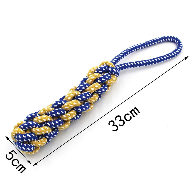 1 pièce Jouet pour chien en corde de coton tressée, forme carotte, balle et haltère, pour chiot, pour le nettoyage des dents, durable et résistant aux morsures, fournitures pour animaux de compagnie