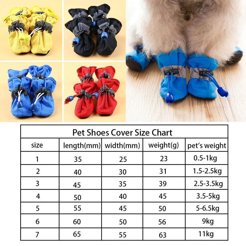 Chaussures de randonnée imperméables pour petits chiens, pantoufles moyennes pour chiots, bottes pour petits chiens XGX01, 4 pièces
