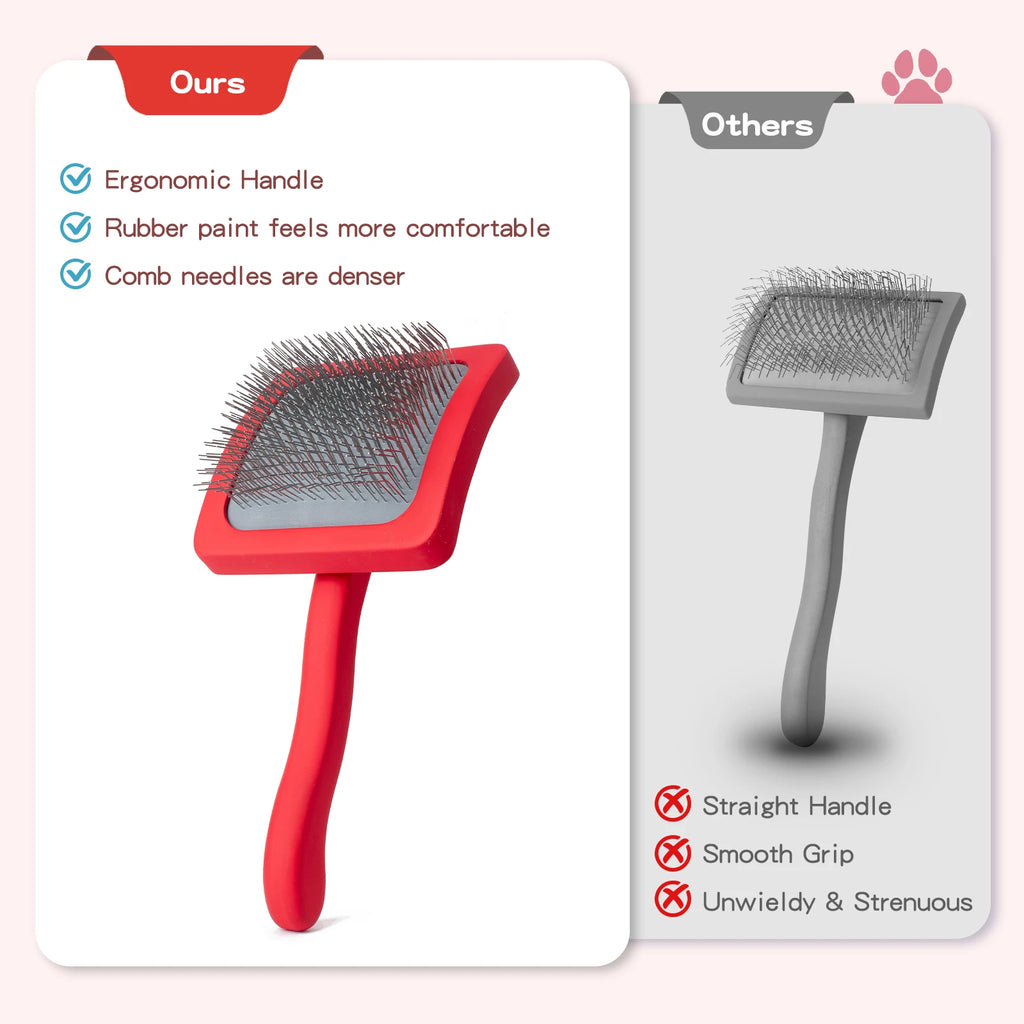 Brosse Professionnelle de Énergie Doux pour Chien et Chat, Broches en Acier Inoxydable, Peigne de Démêlage, Perte de Fourrure, Sous-Manteau
