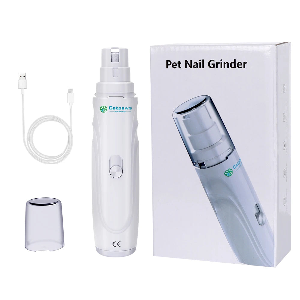 Broyeur à ongles électrique aste par USB pour animaux de compagnie, tondeuse et tondeuse, pattes indolores, toilettage, silencieux, 2 vitesses, lime à ongles pour chien