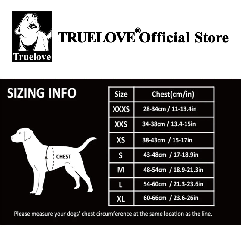 Truelove – harnais pour animaux de compagnie recyclée, haute qualité, réglable, matériau recyclé écologique, sans traction, respirant, doux et réfléchissant, TLH3012