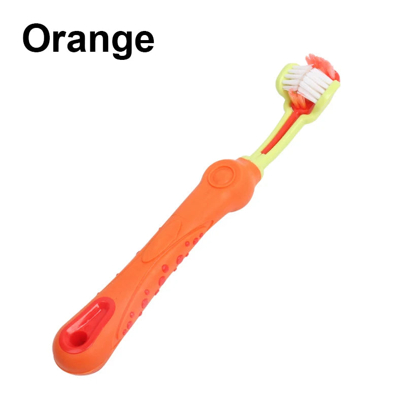 Brosse à dents multi-angle à trois côtés pour animaux de compagnie, livres, chien, chat, mauvaise haleine, soins dentaires pour animaux de compagnie, bouche
