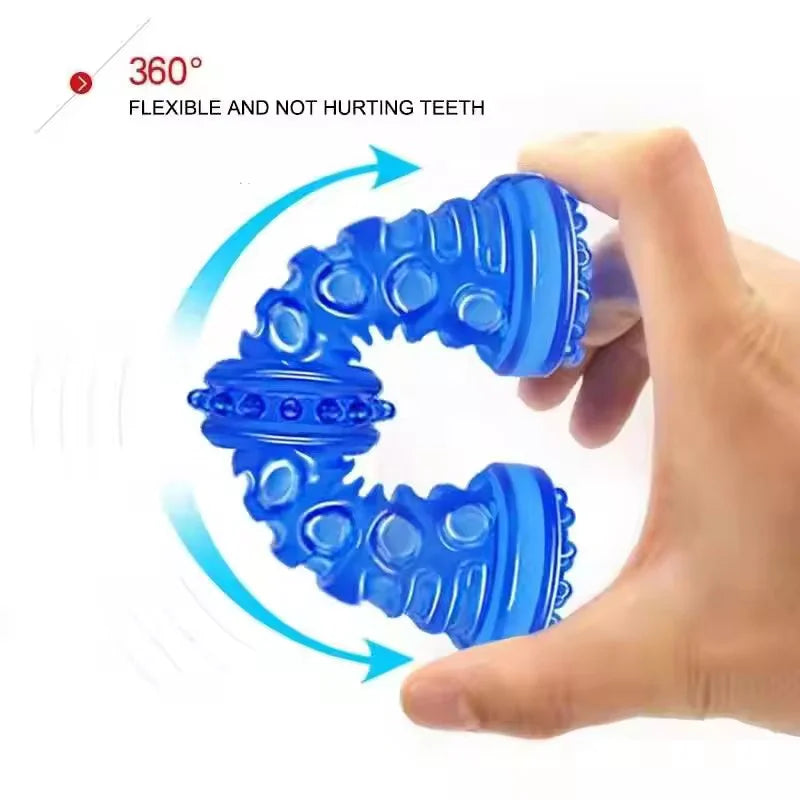Jouet à mâcher en plastique en forme d'os pour chien, TPR grinçant, avec son, nettoyage des dents, bâton molaire Anti-morsure, fournitures pour animaux de compagnie