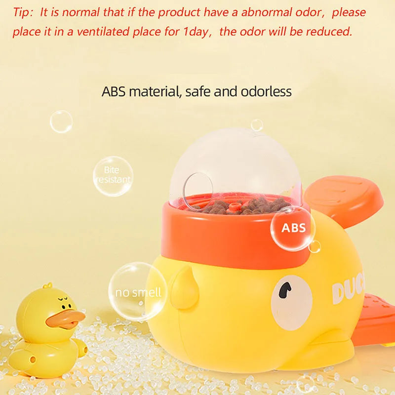 Distributeur interactif de friandises pour chat en forme de canard jaune, jouet d'entraînement durable en plastique pour chien, puzzle distributeur de nourriture lente, jouet d'auto-entretenissement pour chien