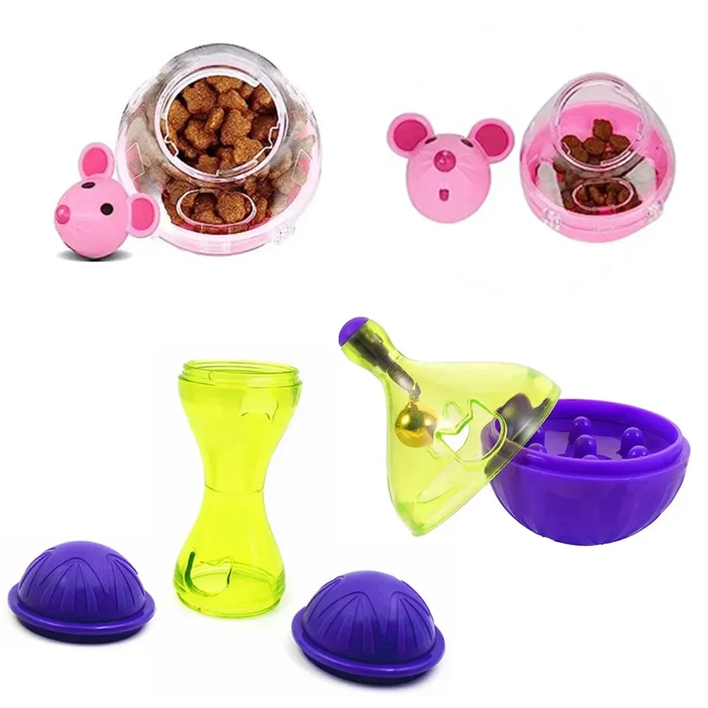 Jouet interactif pour chat, chiens, souris, gobelet de nourriture, jouets pour chaton, mangeoire pour chiot, fuite, distributeur de nourriture, Puzzle, jouet boule de friandise lente