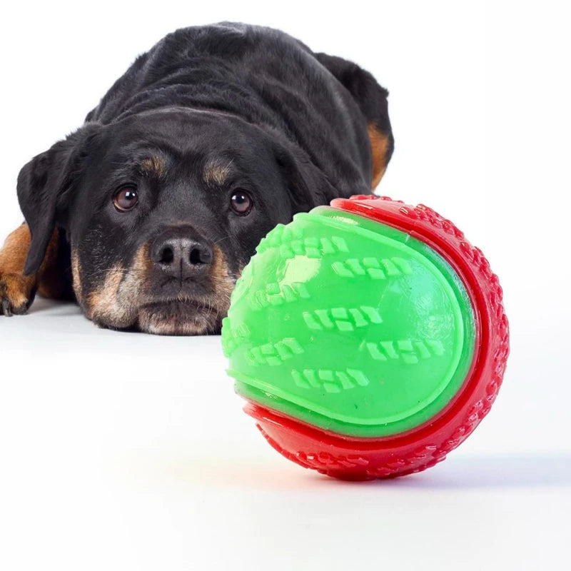 Jouet à mâcher pour chien, balle en silicone résistante aux morsures, jouet pour chiot, balle qui couine, nettoyage des dents, entraînement pour chien, fournitures pour chiens