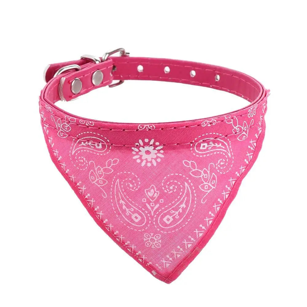 Écharpe de cou réglable en cuir pour animal de compagnie, collier bandana, accessoires pour chiot et chat