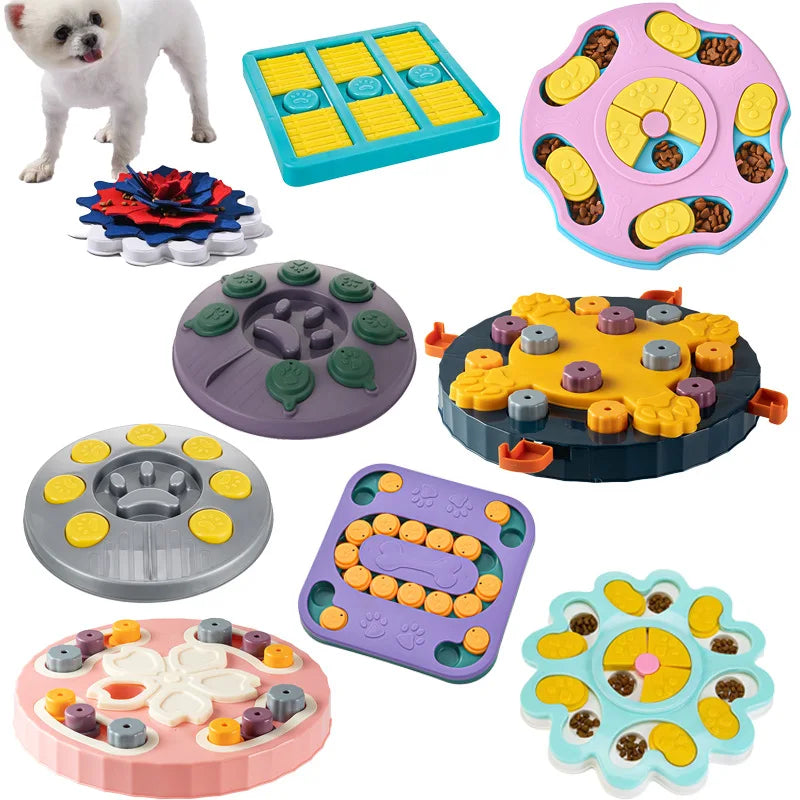 Jouets Puzzle pour chiens, mangeoire lente interactive, augmentation du qi, distributeur de nourriture antidérapant, bol à manger lente, jeux de nourriture pour chiens et chats