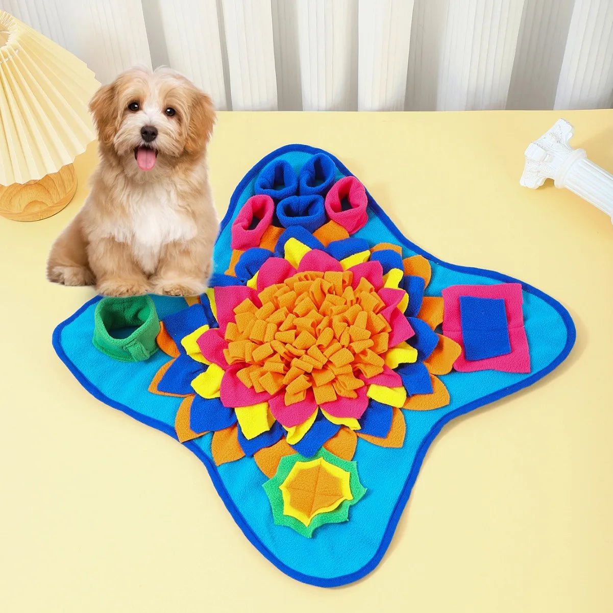 Bon tapis à reniflage pour animaux de compagnie pour chiens, puzzle d'alimentation interactif pour l'ennui, encourage les compétences de recherche de nourriture naturelle