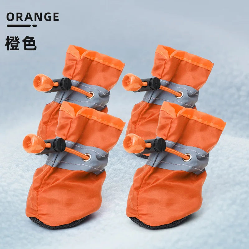 Nouvelles Bottes de Pluie Antidérapantes (4 pièces) pour Petits Chiens et Chats – Chaussures Imperméables pour Chiens, Bottines pour Chiots, Accessoires pour Pattes d'Animaux