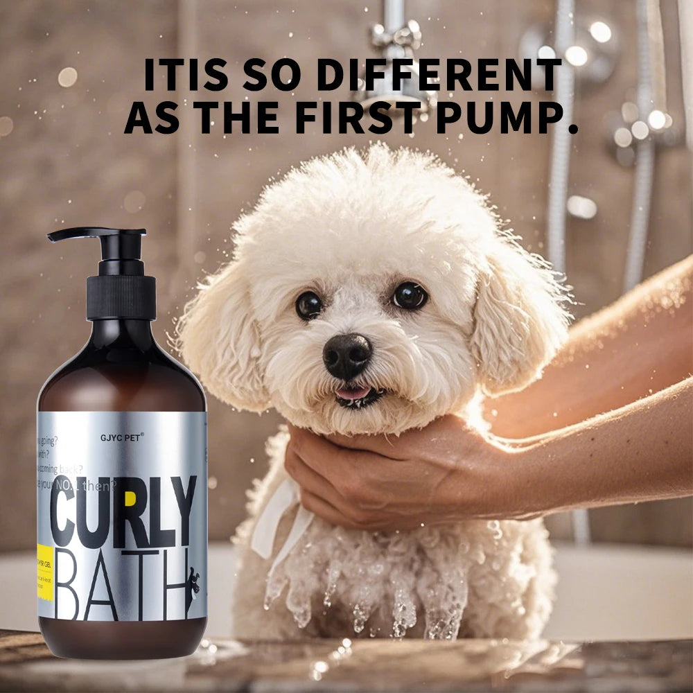 Shampooing Liquide pour Caniches à Poils Bouclés – Formule Volumisante et Démêlante, Sans Larmes, Désodorisant, Bain Doux pour Teddy et Bichon