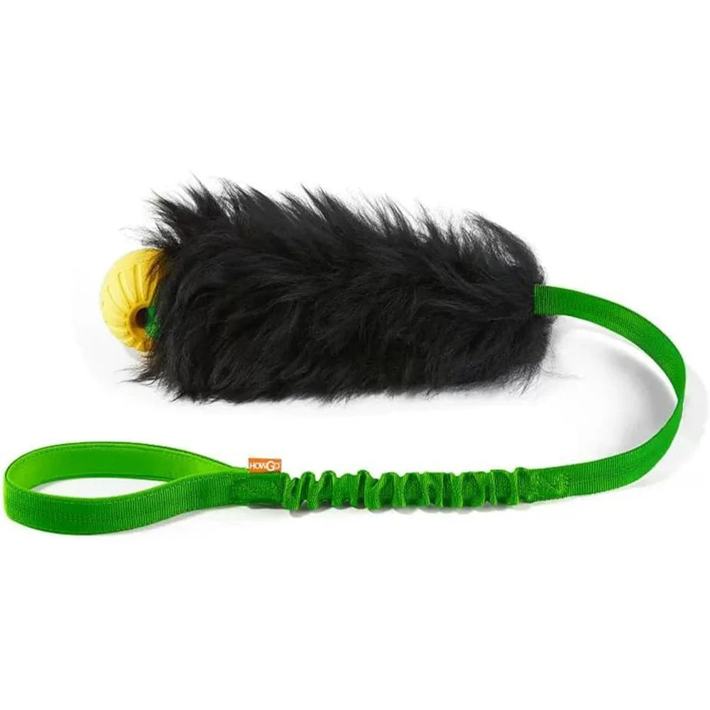 Jouet interactif en corde pour chien, chasseur élastique avec boule en caoutchouc, jouet de remorqueur pour animaux de compagnie, peau de mouton pour chiens de taille moyenne et grande, exercice en plein air