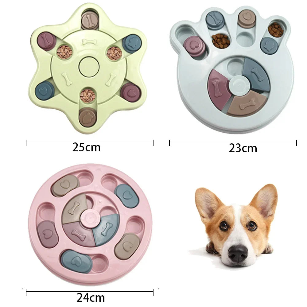 Jouets Puzzle pour chiens, mangeoire lente interactive, augmentation du qi, distributeur de nourriture antidérapant, bol à manger lente, jeux de nourriture pour chiens et chats