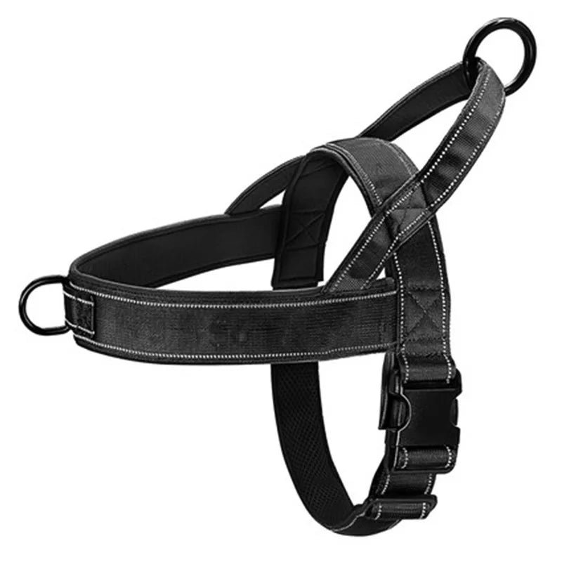 Harnais tactique anti-traction pour chien, nylon 1000D réglable pour grands chiens, gilet d'entraînement en plein air avec poignée et réfléchissant