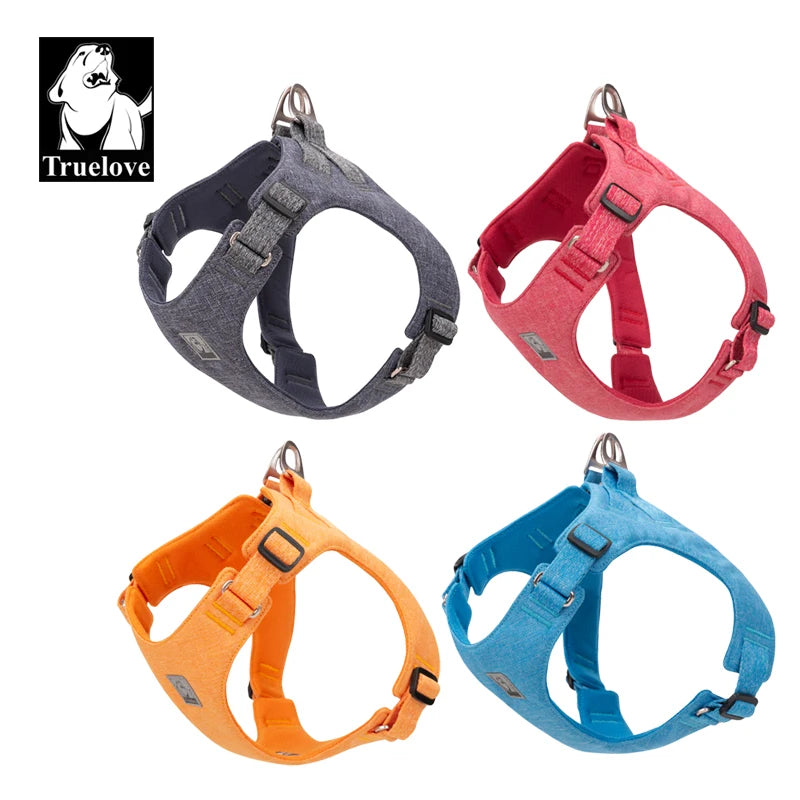 Truelove – harnais pour animaux de compagnie recyclée, haute qualité, réglable, matériau recyclé écologique, sans traction, respirant, doux et réfléchissant, TLH3012