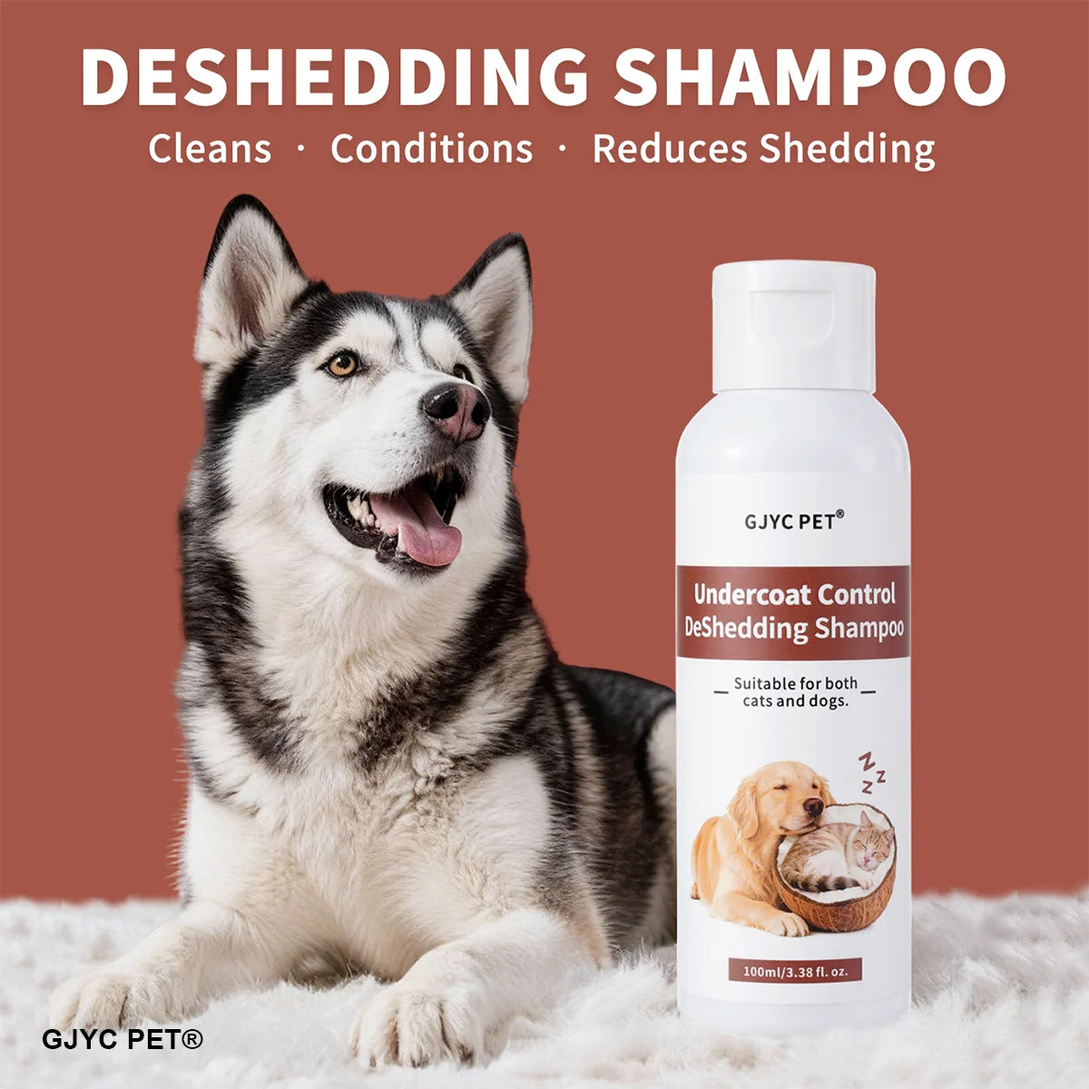 Shampoo anti-chute pour chiens et chats - Huile de noix de coco et d'argan, kératine, renforce le pelage, réduit la chute, panthénol hydrate, tout est sûr