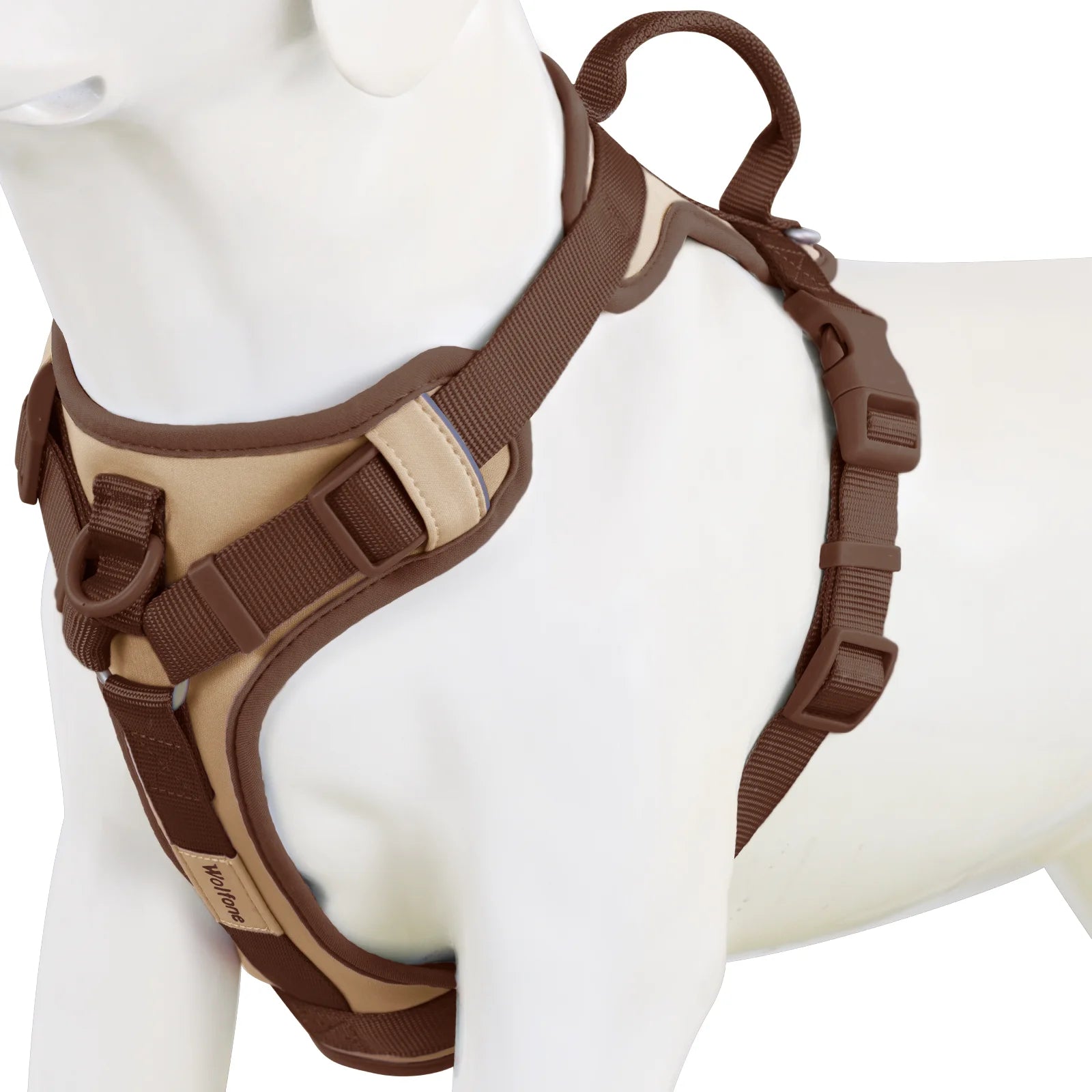 Nouveau Harnais de Luxe pour Chien Couleur Chocolat Anti-Traction pour Grands et Petits Chiens Sangle de Poitrine Réglable Harnais Personnalisé pour Chien