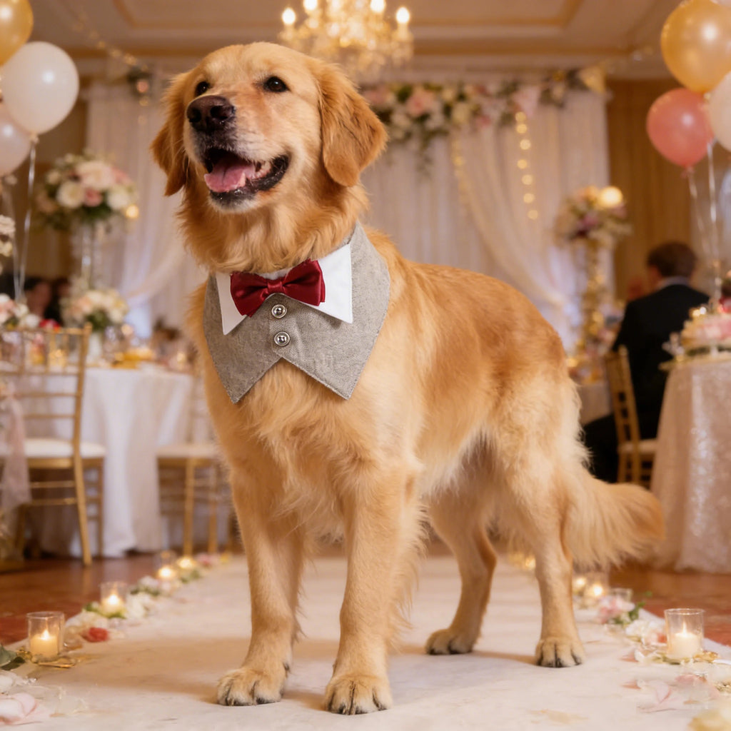 Bandana de costume de smoking pour chien Sucado, collier nœud papillon pour chien pour mariage et anniversaire, collier bandana de smoking pour animaux de compagnie de petite, moyenne et grande taille
