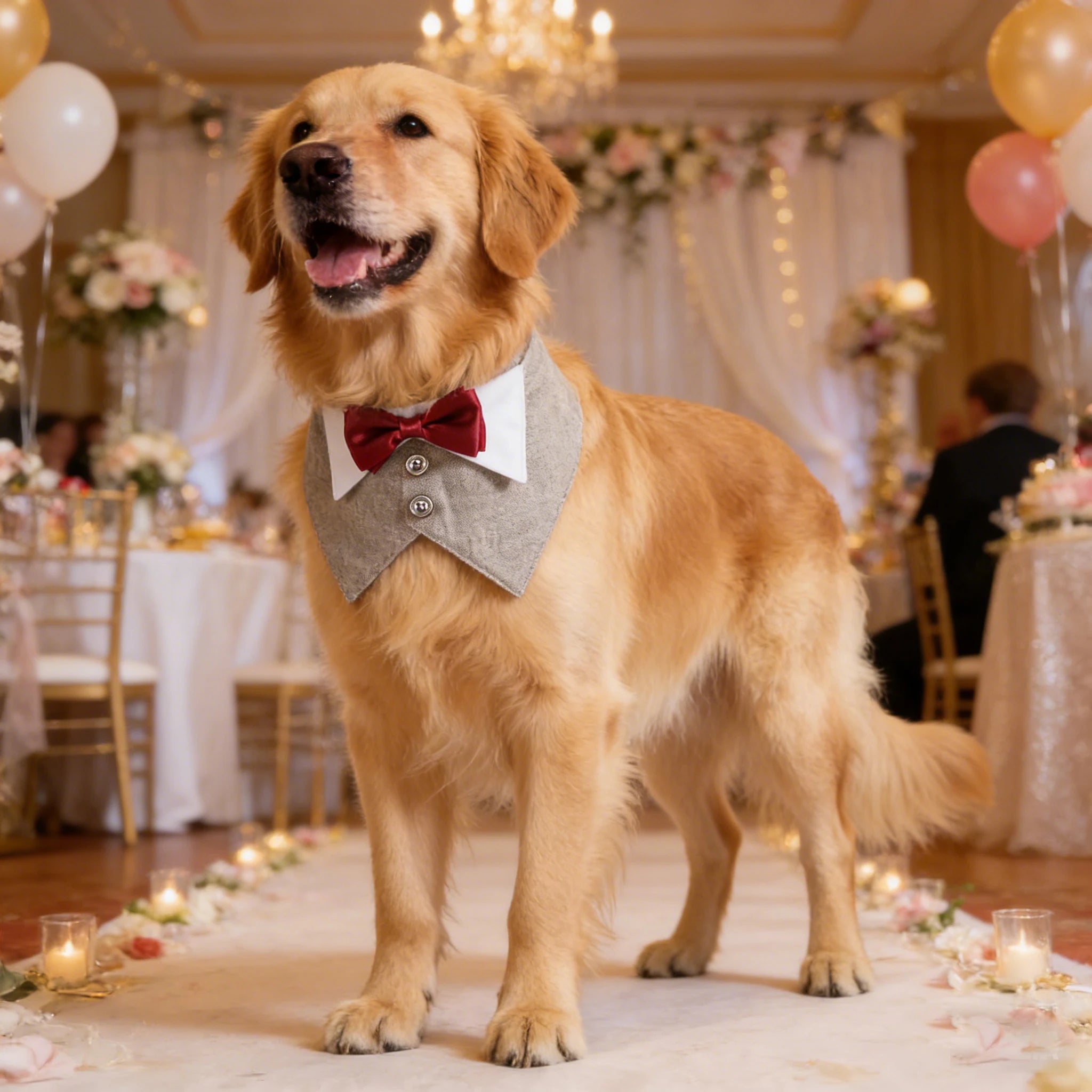 Bandana de costume de smoking pour chien Sucado, collier nœud papillon pour chien pour mariage et anniversaire, collier bandana de smoking pour animaux de compagnie de petite, moyenne et grande taille