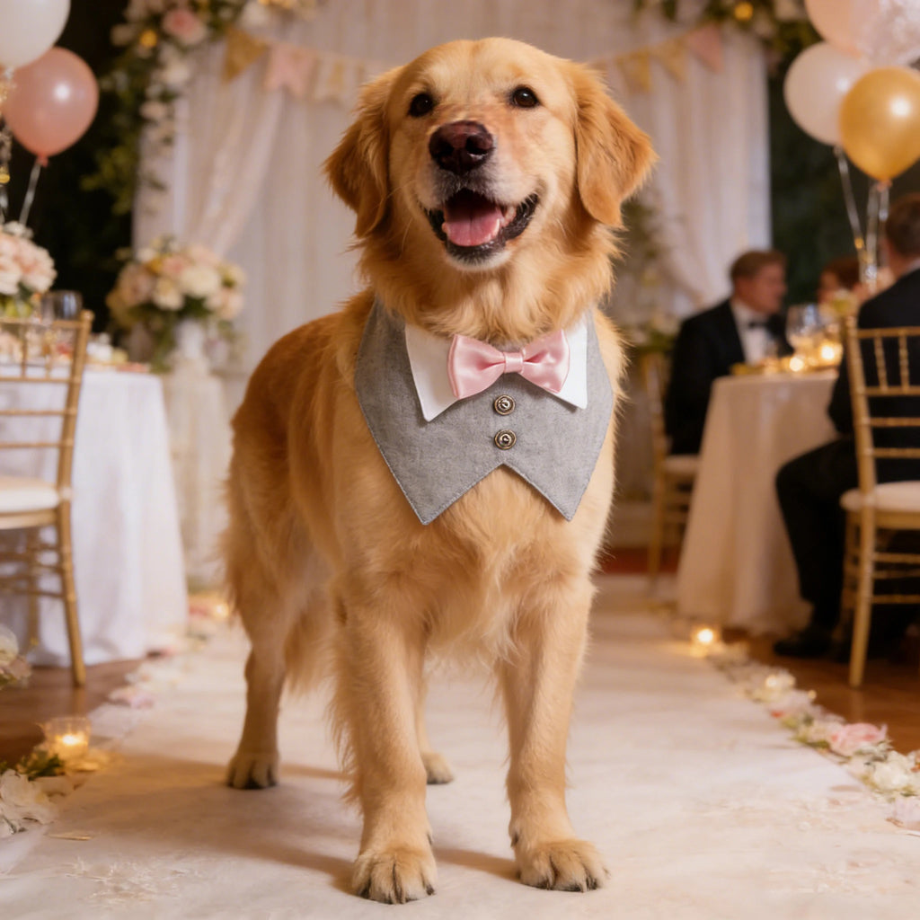 Bandana de costume de smoking pour chien Sucado, collier nœud papillon pour chien pour mariage et anniversaire, collier bandana de smoking pour animaux de compagnie de petite, moyenne et grande taille