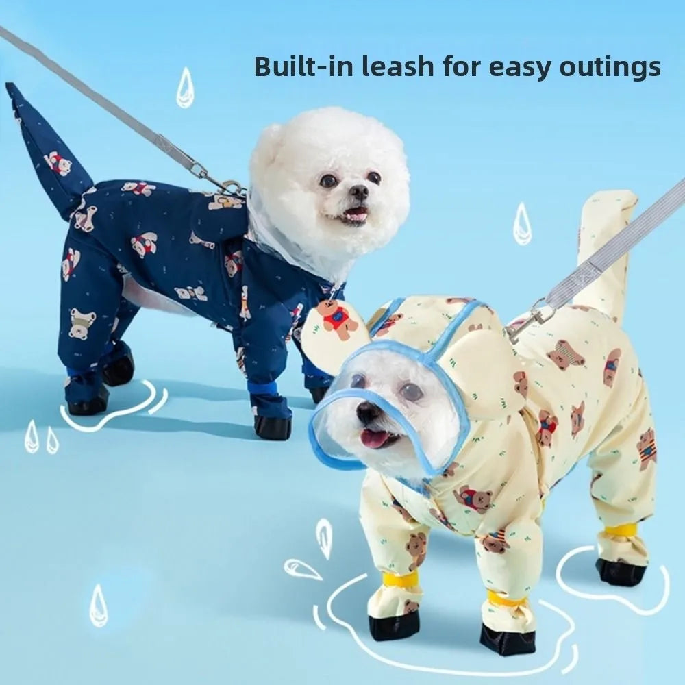 Manteau pluie chien avec capuche ajustable