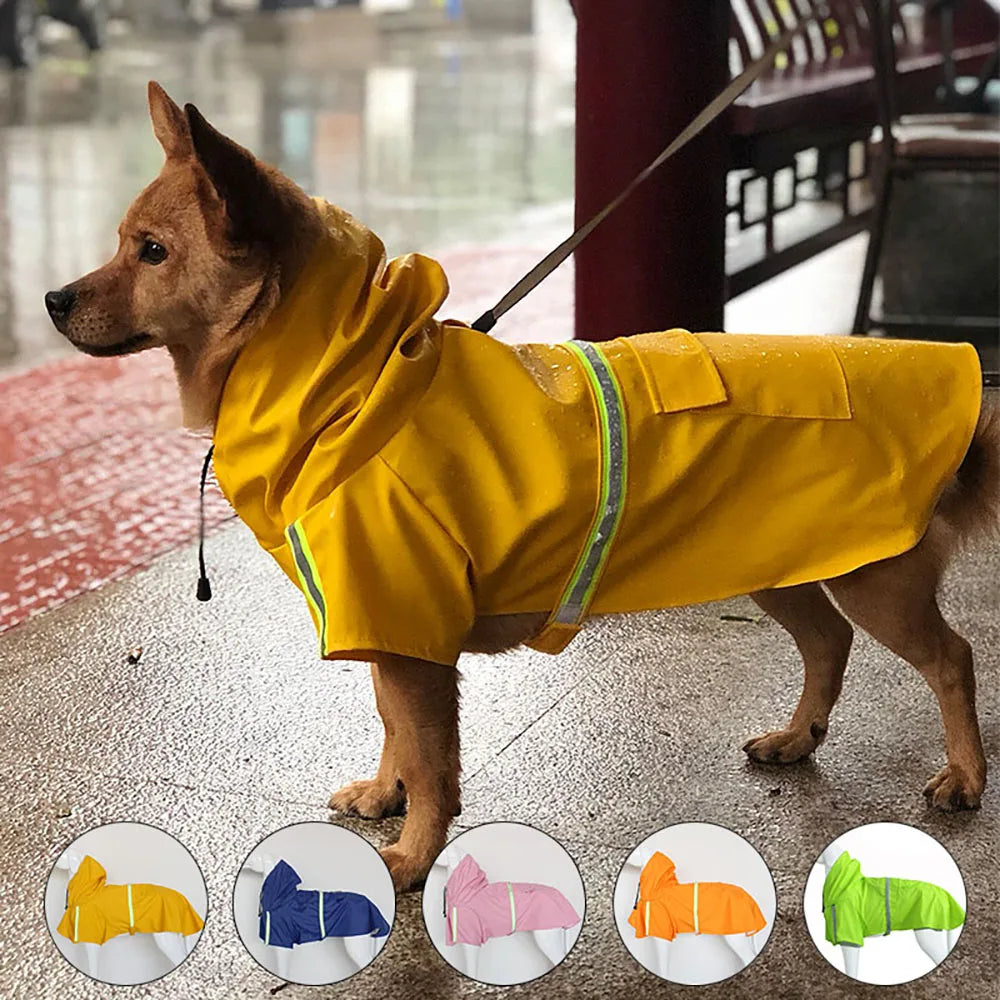 Grand chien imperméable Corgi manteau Style chiot imperméable chien vêtements réfléchissant animal de compagnie coupe-vent imperméable à capuche imperméable pour chien